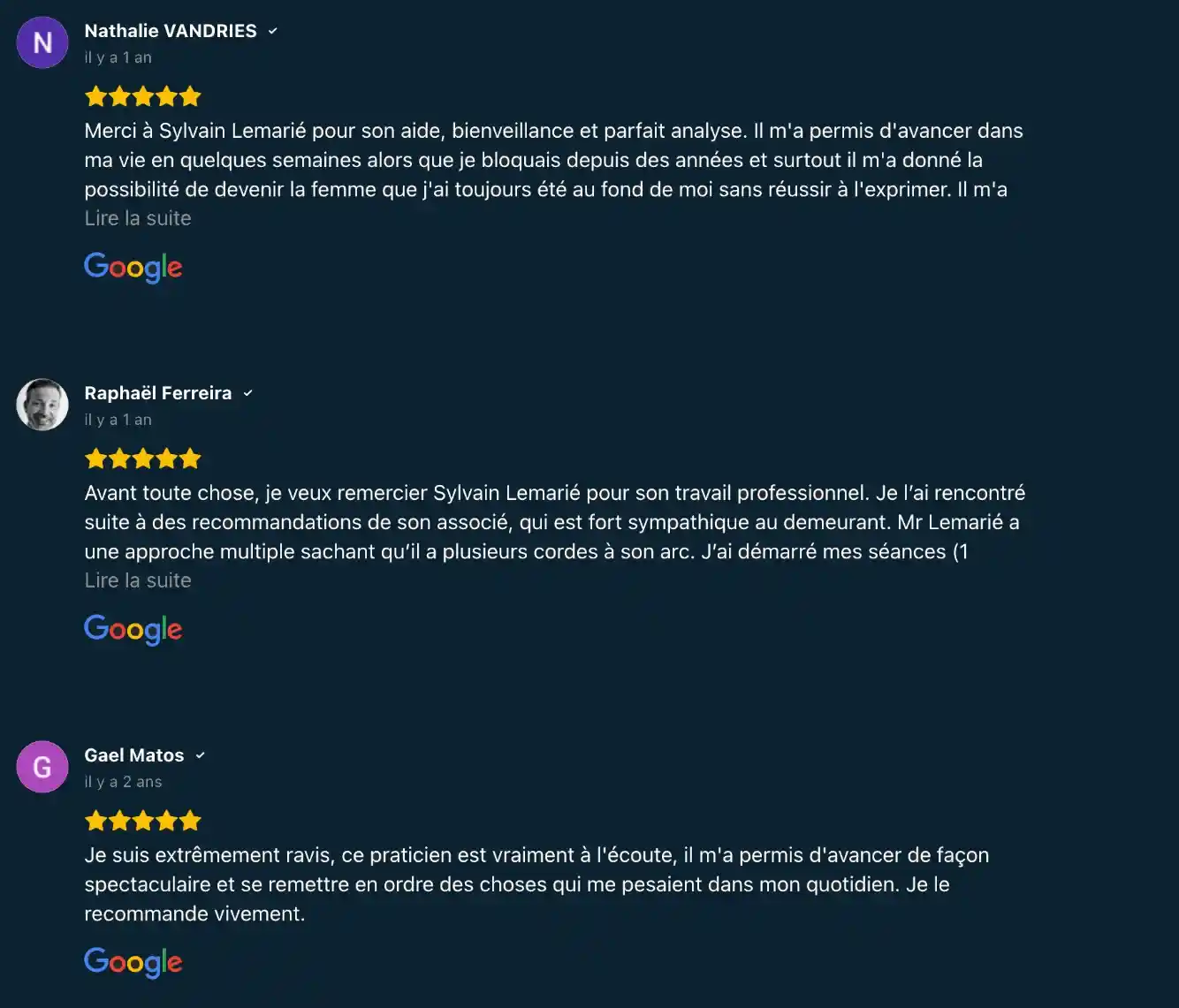 Lemarie Sylvain Thérapie Individuelle Adulte, Couple. Sexothérapie. EMDR. Hypnose Changement Rapide. Avis des clients